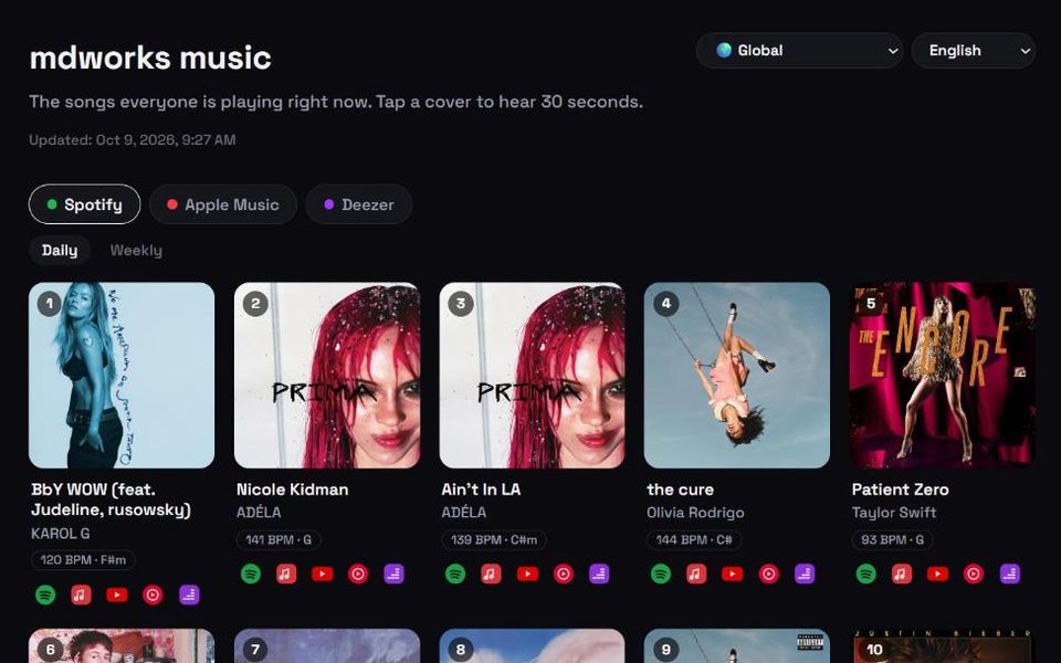 Music screenshot